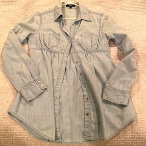 Express, long length chambray.